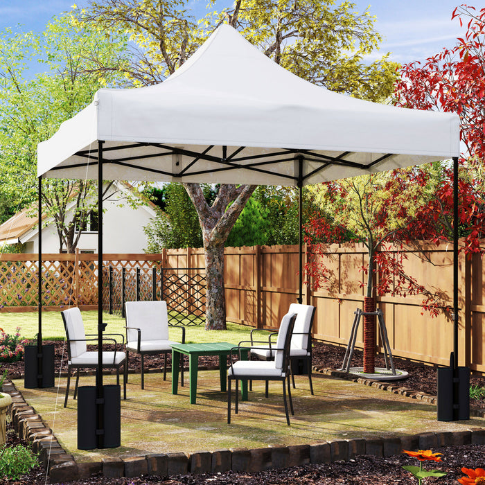 Outsunny 10' X 10' Pop Up Canopy Replacement Top With Weight Bags, White
