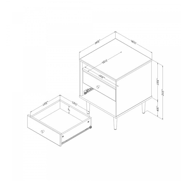 Dylane 2-Drawer Nightstand - Pure White