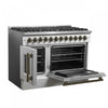 Forno Galiano 48" French Door Dual Fuel Range,White, 6.58 cu.ft. Double Ovens-FFSGS6356-48WHT | Cuisiniere a double combustible Galiano de 48 po, blanche, doubles fours de 6,58 pi³ – FFSGS6356-48WHT