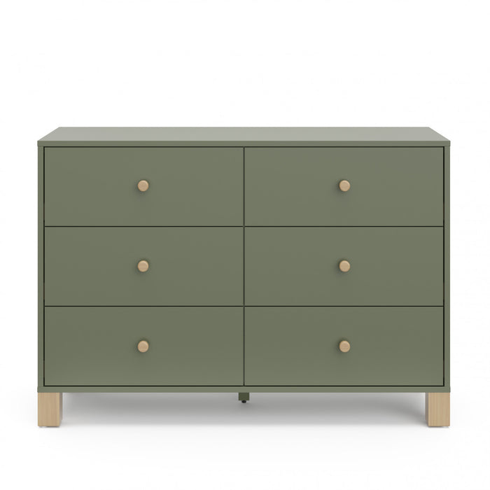 Storkcraft California 6 Drawer Dresser - Olive/Driftwood
