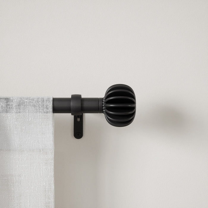 Umbra Finn Matte Black Expandable 1\" Curtain Rod - 42\"-120\" 