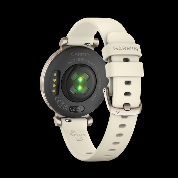Garmin Lily™ 2 Smartwatch - Health Tracking With Stylish Patterned Lens, Touchscreen - Cream Gold