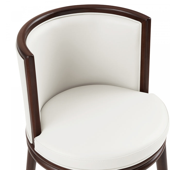 Evalyn Modern Wood Upholstered Barstool in White - Set of 2