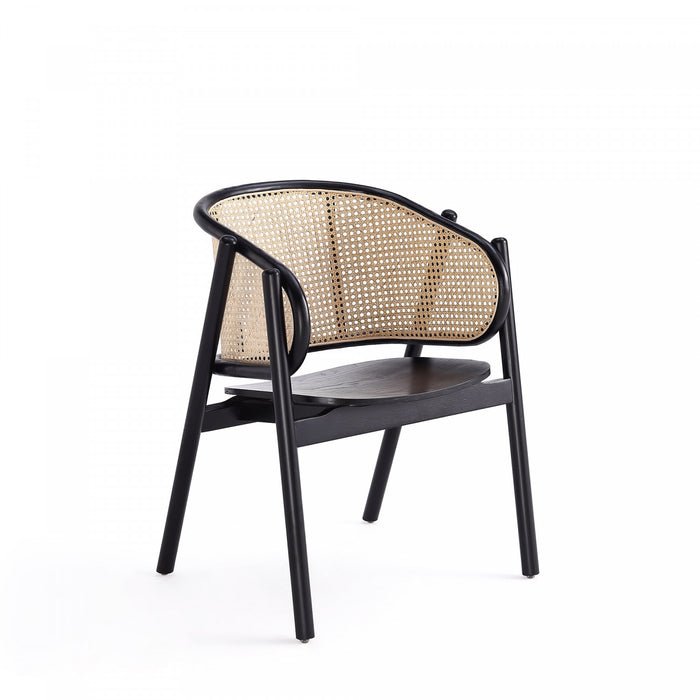 Versailles Industry Chic Wood Accent Armchair in Black and Natural - Set of 2