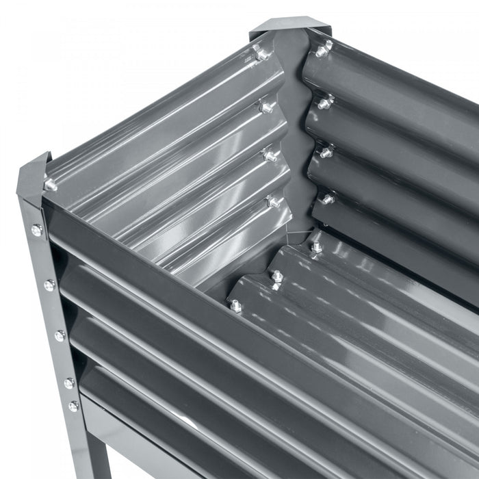Outsunny Raised Garden Bed W/ Legs Galvanized Elevated Planter Box Silver