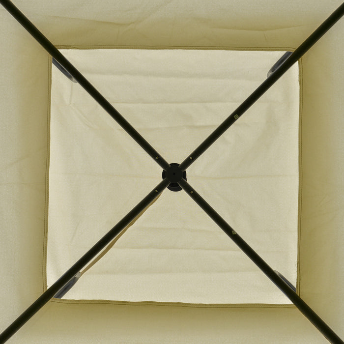Outsunny 11x11ft Outdoor Party Gazebo Canopy Tent With 2-tier Roof & Dressed Legs, Beige