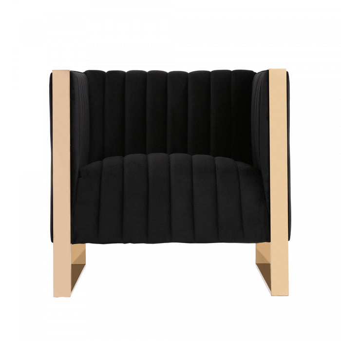 Trillium Mid-Century Modern 2-Piece Sofa Set in Black