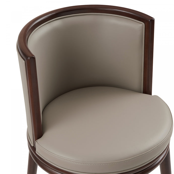 Evalyn Modern Wood Upholstered Barstool in Taupe