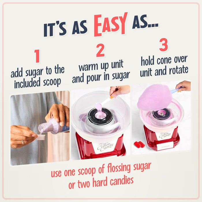 Nostalgia Hard Candy Cotton Candy Maker Retro Red Counter-top Product