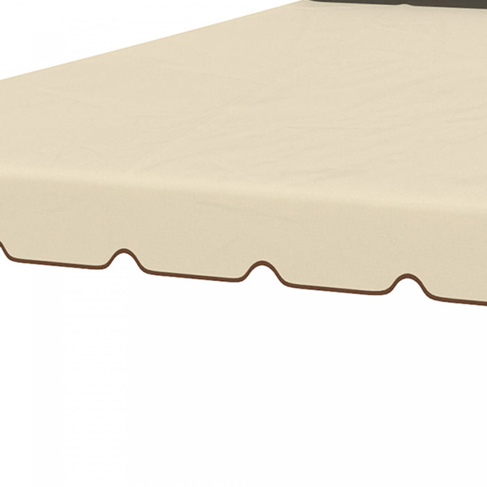 Outsunny 9.8'x9.8' Double Roof Gazebo Replacement Canopy Top Cover, Beige