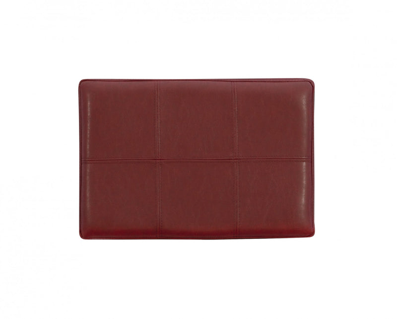 Claridge Faux Leather Backless Counter-Height Stool - Red