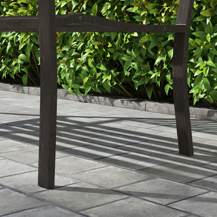 Outsunny 50\" Steel Garden Bench Patio, Metal Backyard Park Chair, Brown