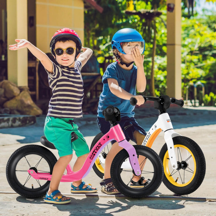 Costway 12 Inch Magnesium Toddler Balance Bike No Pedal Training Toddler Balance Bike Pink