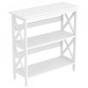 32” Console Table With 2 Storage Shelves - White