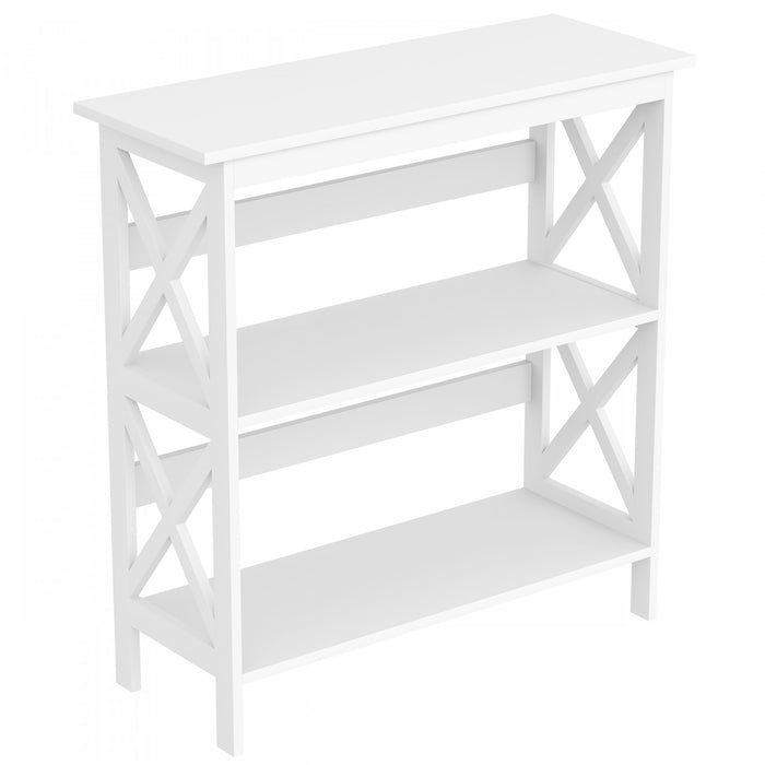 32” Console Table With 2 Storage Shelves - White