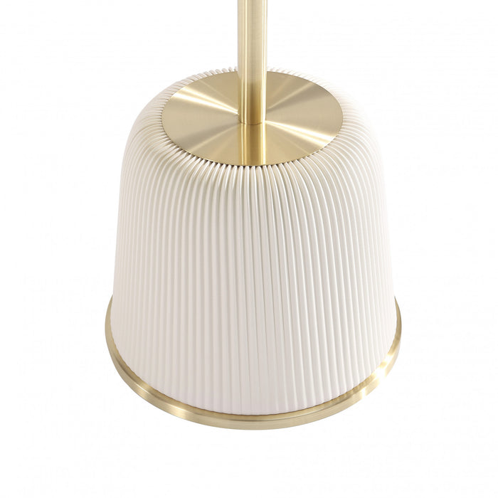 Anderson Modern Metal Top Upholstered End Table in Cream - Set of 2