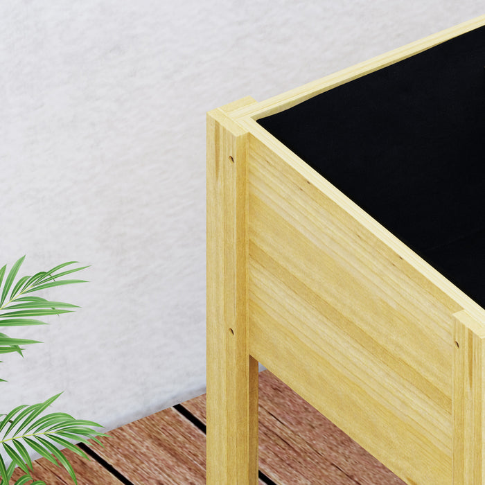 Outsunny Wooden Planter Box Outdoor Raised Planter, 29.5\" x 18.1\" x 23.8\"