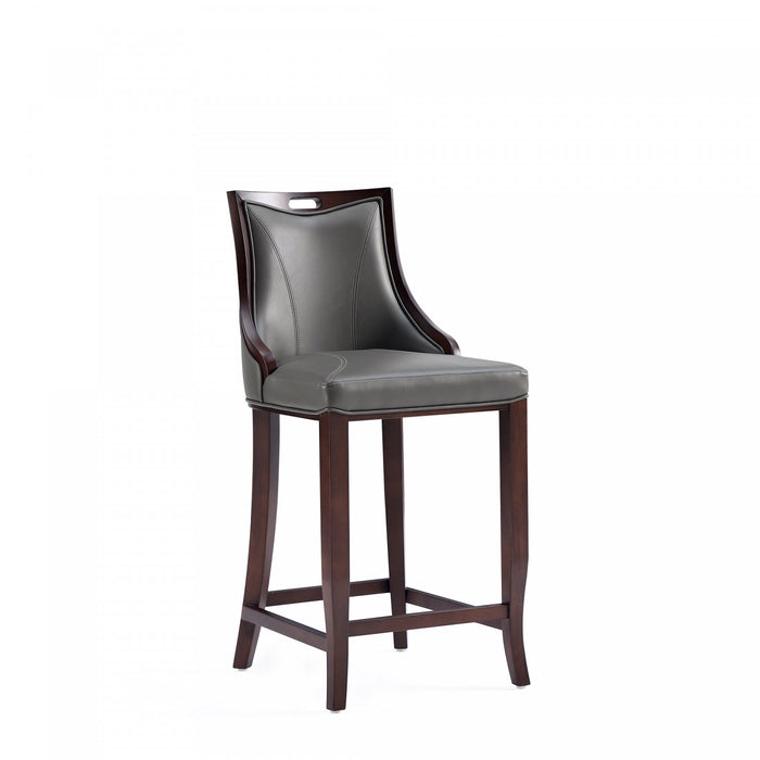 Emperor Traditional Wood Upholstered Barstool in Graphite - Set of 3