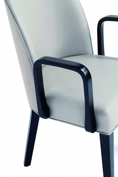 Hillman Modern Wood Upholstered Armchair in Light Gray - Set of 2 Dining Chair