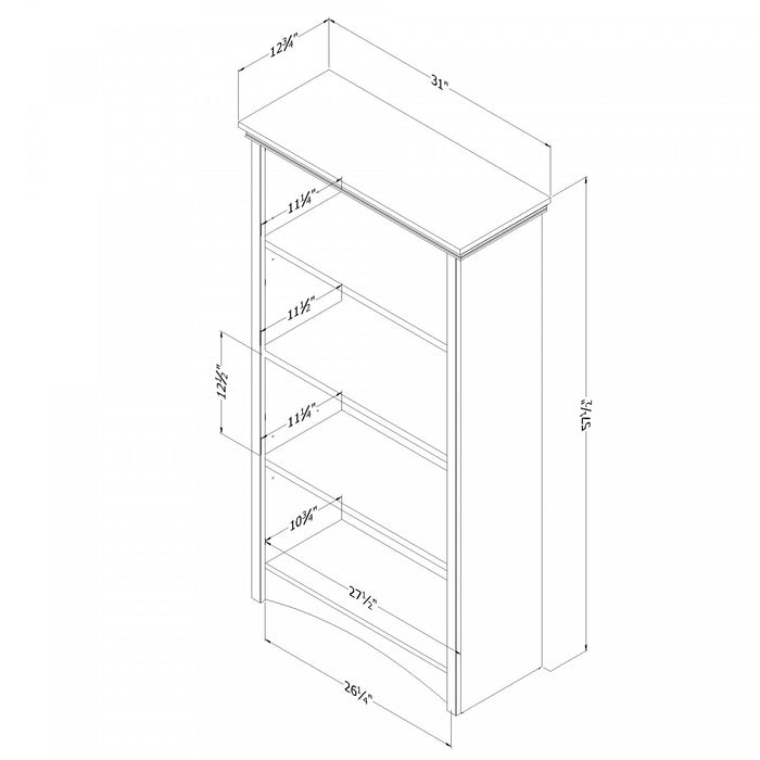 Gascony 4-shelf Bookcase - Gray Maple 