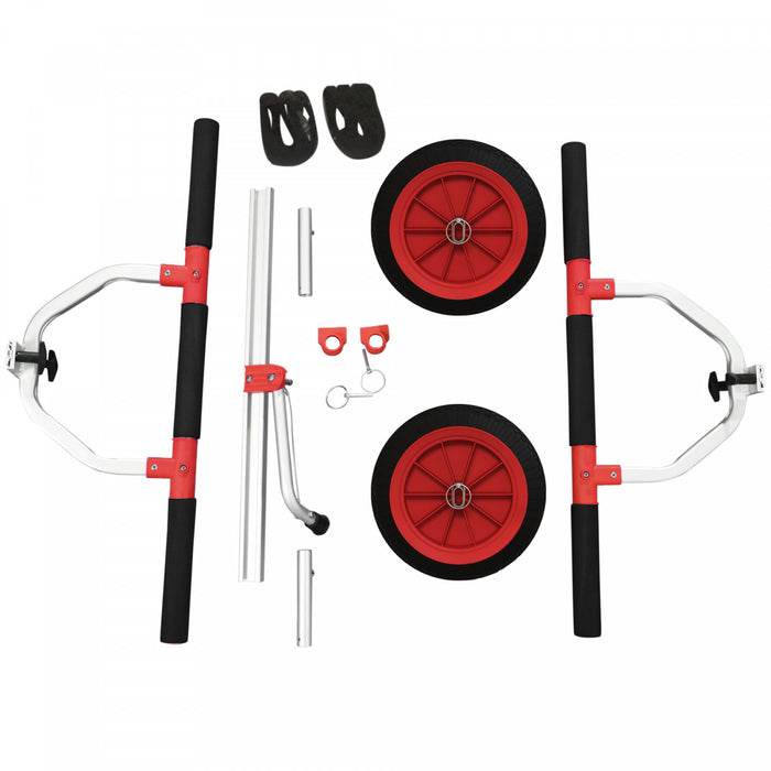 Soozier Kayak Cart With Adjustable Width And Large Wheels, Red