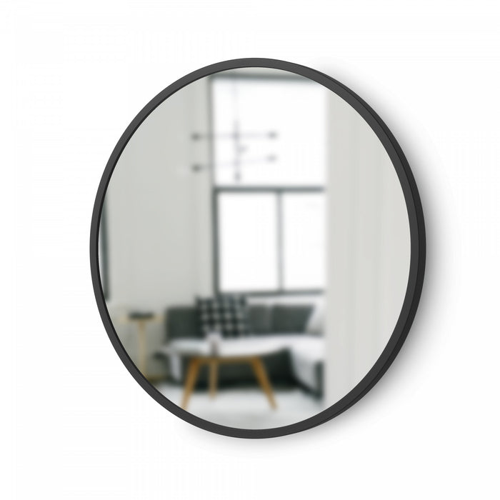 Umbra Hub Decorative Round 18\" x 18\" Wall Mirror - Black