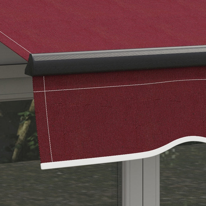 Outsunny 8' X 6.5' Patio Retractable Awning Sunshade Shelter, Wine Red