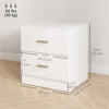 HOMCOM Bedside Table with 2 Drawers, Modern Nightstand for Bedroom, White