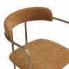 Serene Mid-Century Modern Metal Upholstered Dining Chair in Turmeric | Chaise de salle a manger moderne mi-siecle en metal et tissu, coloris curcuma