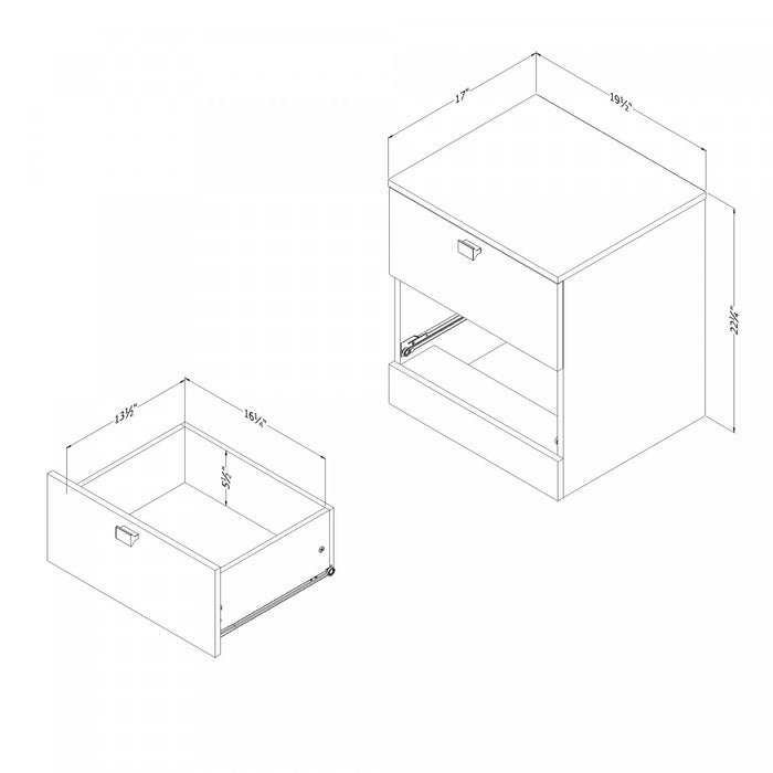 Spark 2-drawer Nightstand - Pure White 