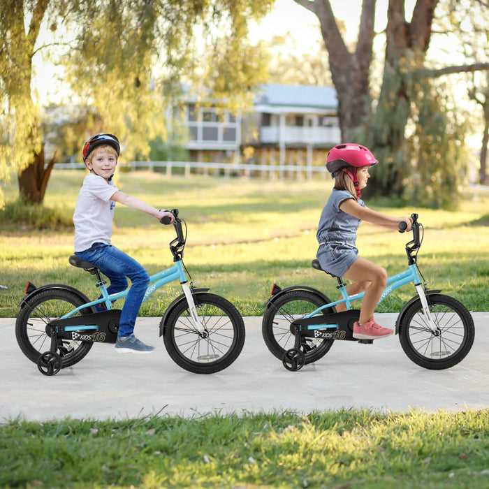 Costway 16\" Kids Bike For 4-7 Years Old Boys & Girls With Adjustable Seat Handbrake Reflectors Blue