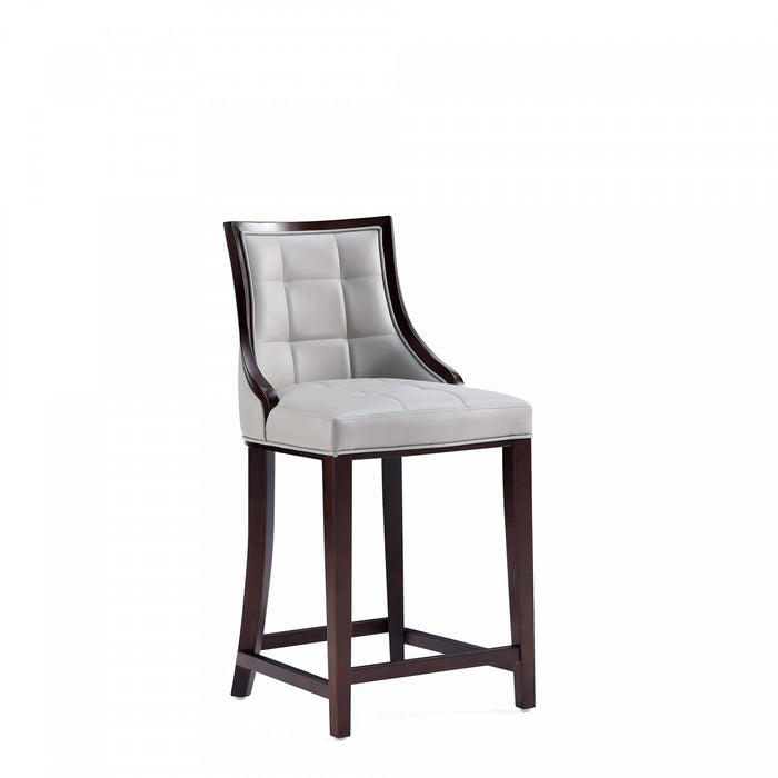 Fifth Avenue Traditional Wood Upholstered Counter Stool in Light Gray - Set of 3