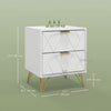 HOMCOM Bedside Table with 2 Storage Drawers for Bedroom, Living Room