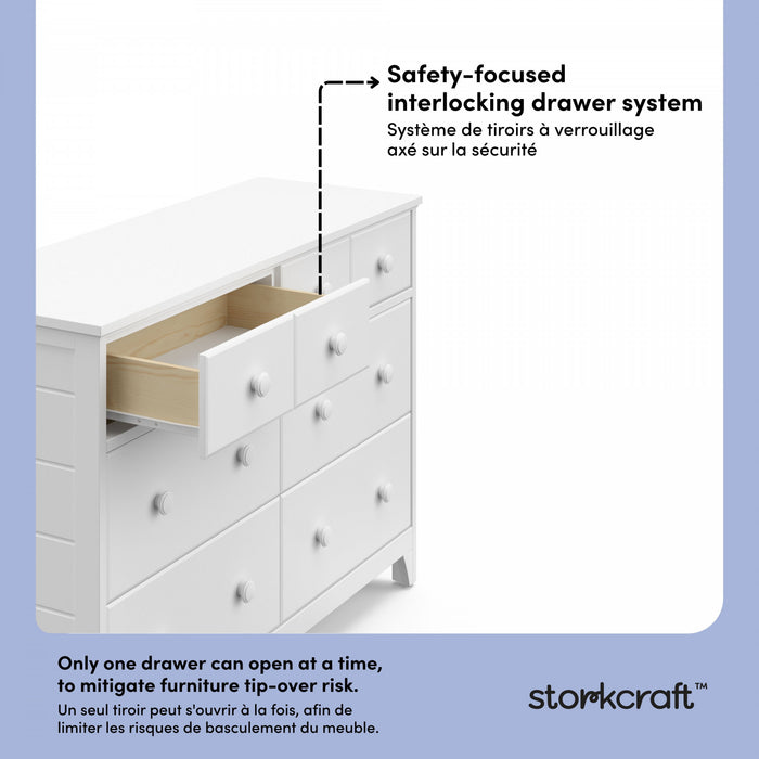 Storkcraft Moss 6 Drawer Dresser - White