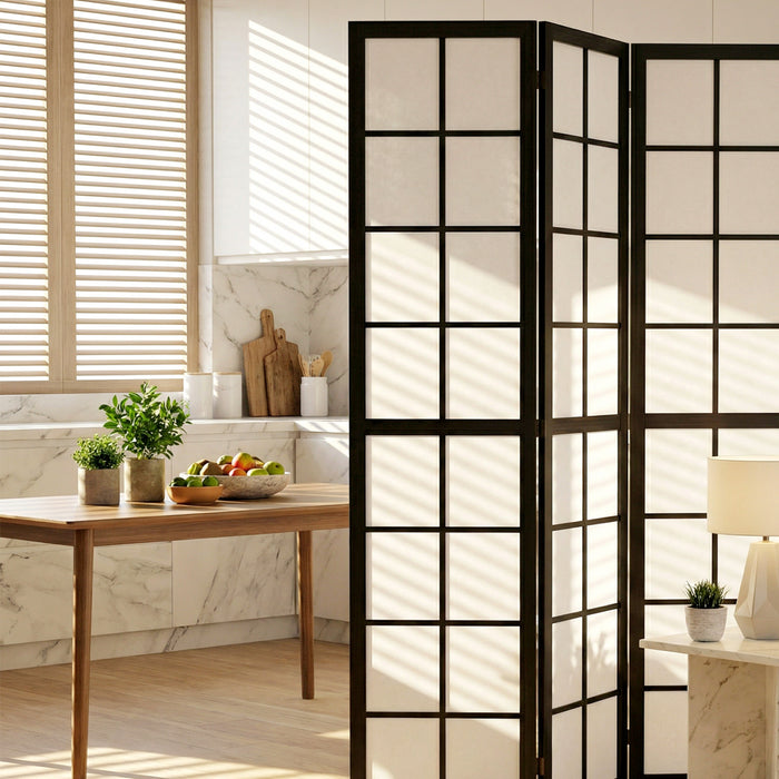 HOMCOM 6 Panel Room Divider, 5.6 ft Folding Privacy Screen, Black