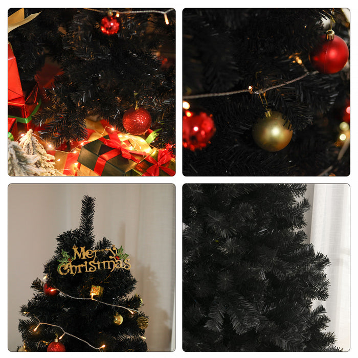 Homcom 6ft Artificial Christmas Tree With 928 Realistic Branch Tips