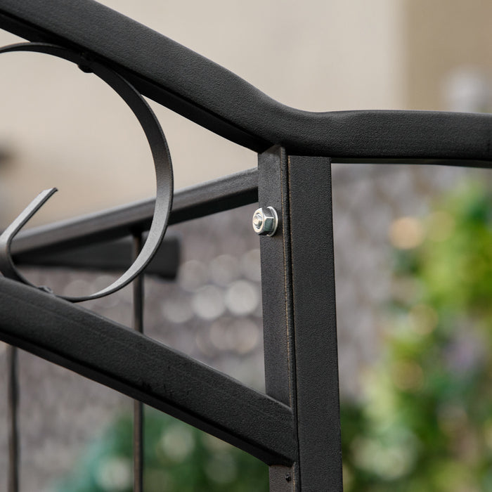 Outsunny Outdoor Garden Arbor With Scrollwork Design, Wedding Arch, Black