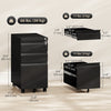 Vinsett 3 Drawer File Cabinet Steel Filing Cabinet A4 Legal Letter Black