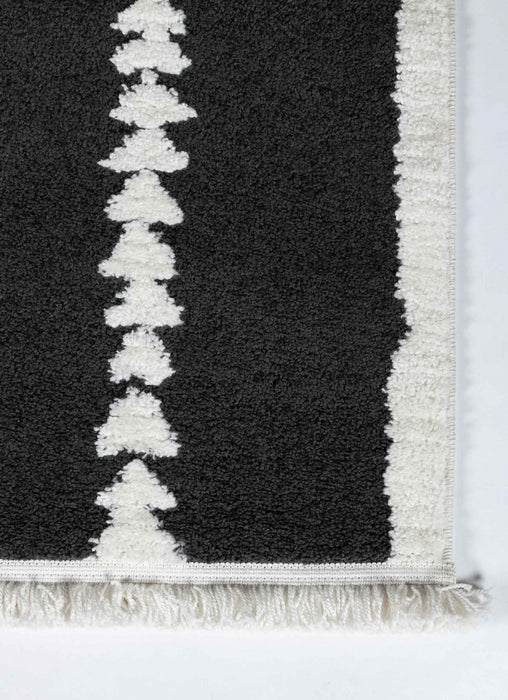 Zelda Contemporary 9'10\" x 12'10\" Area Rug in Black Indoor Area Rug