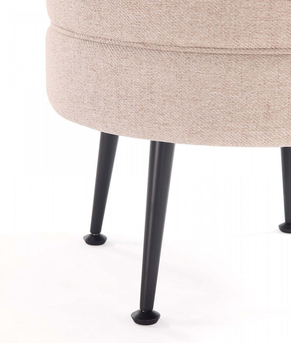 Bailey Mid-Century Modern Upholstered Accent Ottoman in Wheat - Set of 2