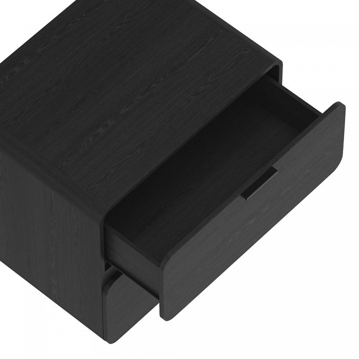 Chrystie Contemporary Modern 26\" Nightstand in Black (2-Drawer) - Set of 2