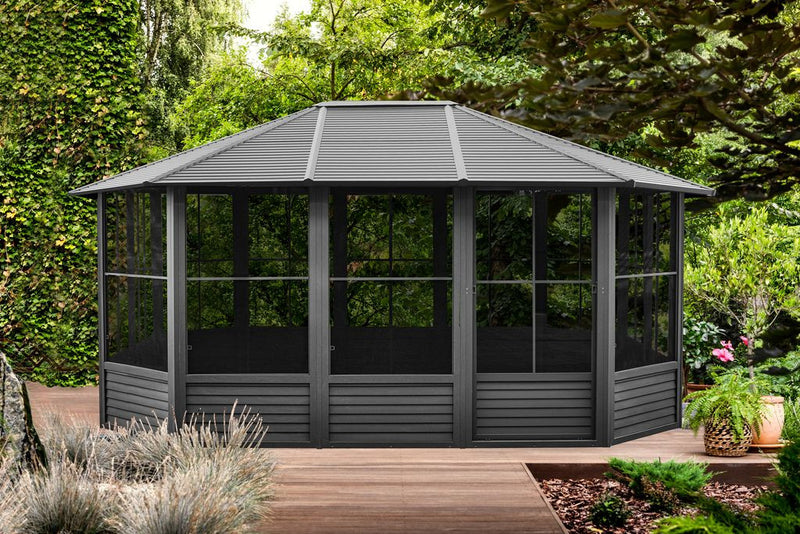 Florence Solarium 12x15 Metal Roof In Black