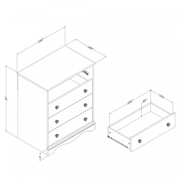 Angel 4-drawer Chest Dresser - Pure White 