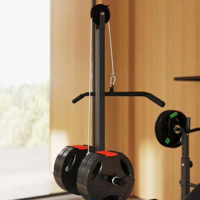 Soozier Multi-exercise Incline Or Flat Weight Bench With Bench Press Rack