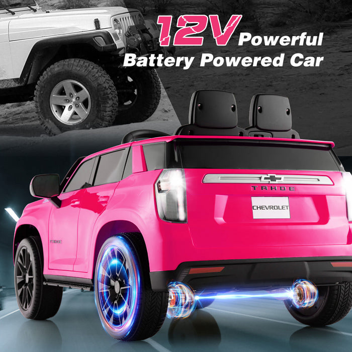 12v Kids Ride On Car Chevrolet Tahoe Electric Truck Suv Remote W/ Light & Music Pink