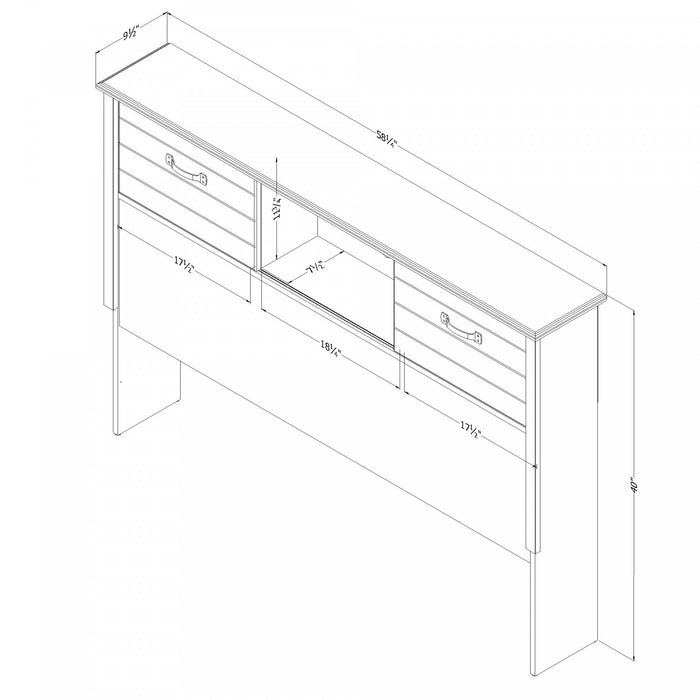 Ulysses Bookcase Headboard with Storage and Sliding Doors Fall Oak - South Shore