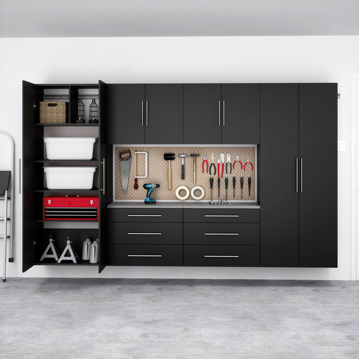 Hangups 120-inch 6-piece Garage Storage Cabinet Set I - Black