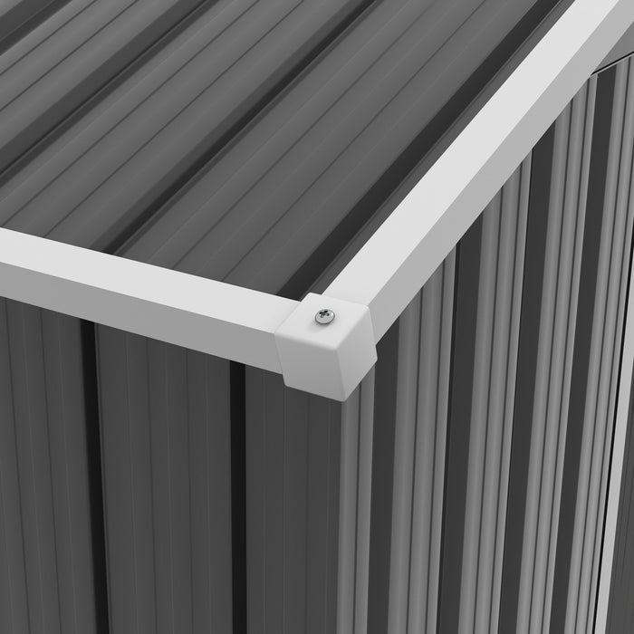 Outsunny 6ft X 4ft Metal Garden Shed, Large Outdoor Shed Storage Building With Double Sliding Doors And 4 Vents, Dark Grey