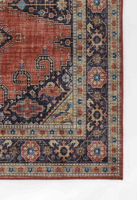 Tracy Traditional 8'0\" x 10'0\" Area Rug in Orange Indoor Area Rug