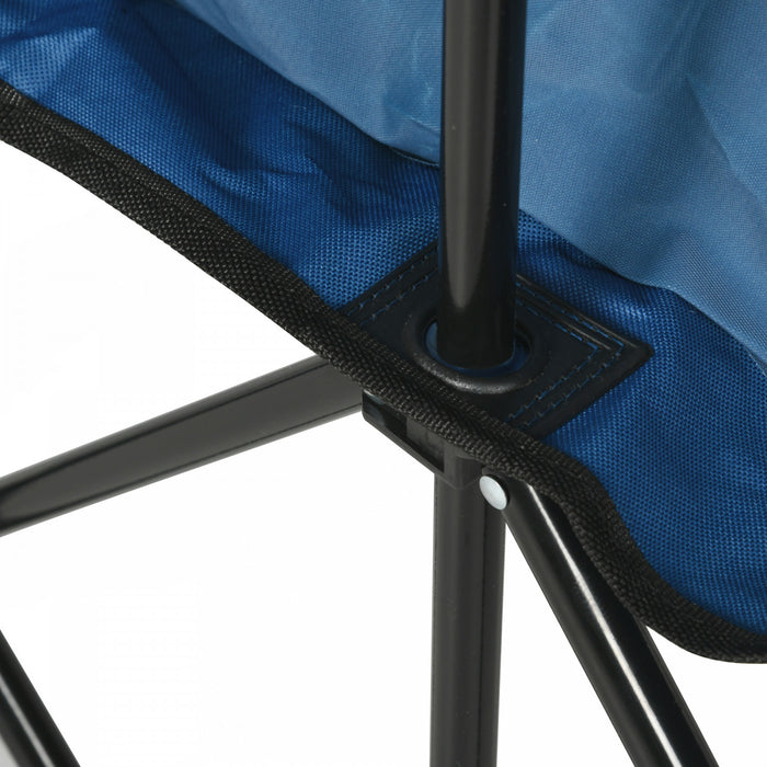 Outsunny 6 Seat Sport Bench Team Sport Camp Seat Folding Portable Outdoor Bench with Carrying Case and Cup Holder Blue